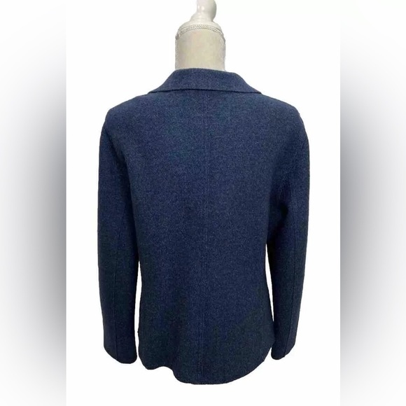 Valerie Stevens Blue Wool Blend Unlined Blazer Women’s 10 V Neck Button Woolmark - Picture 6 of 7